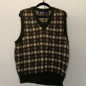 Vintage Woods & Gray green plaid sweater vest size L